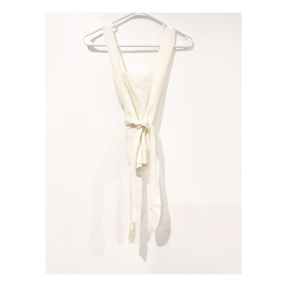 Anthropologie Ivory Knit Wrap Tie Waist Sleeveless Tank Top XS